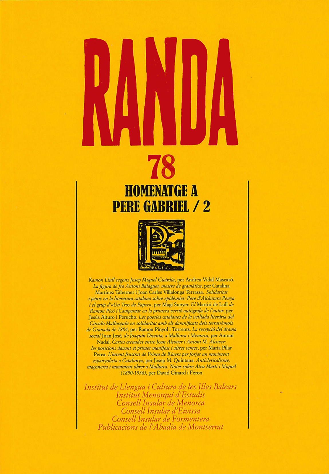 Randa 78. Homenatge a Pere Gabriel, 2